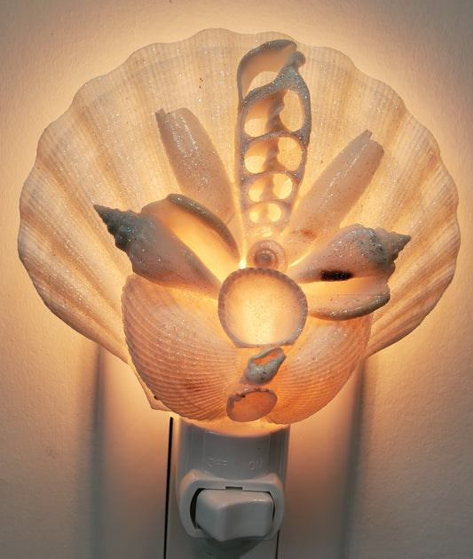 WHITE SCALLOP CHINA 2.5 INCH NIGHTLIGHT