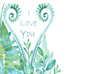 PK/50 - Flora Cards - I Love You - Fiddleheads