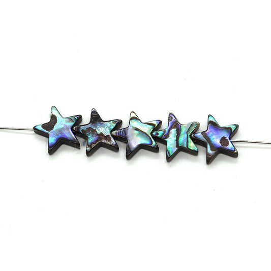 Pack of 4 Abalone Shell Beads - Stars - 12mm - NEW424