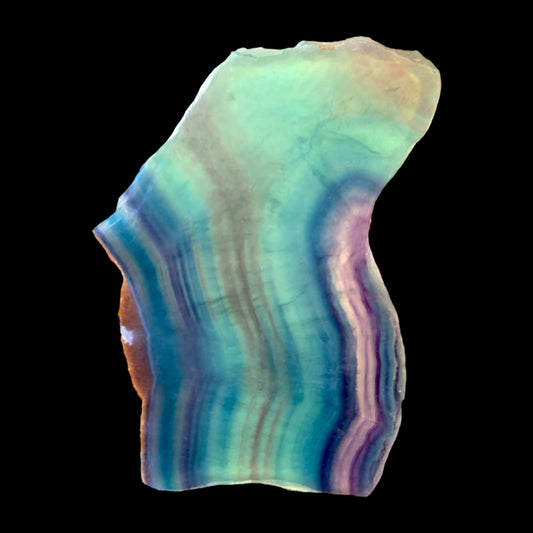 Fluorite - Polished Slabs Slices - Mixed Sizes - Comment for size request - Sold per gram - NEW323