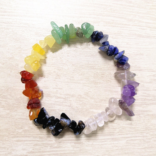 Chakra 7 Healing Gemstone Chip Bracelets