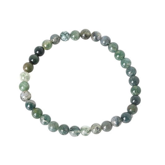 Moss Agate Bracelet - 6mm Beads- China - NEW523