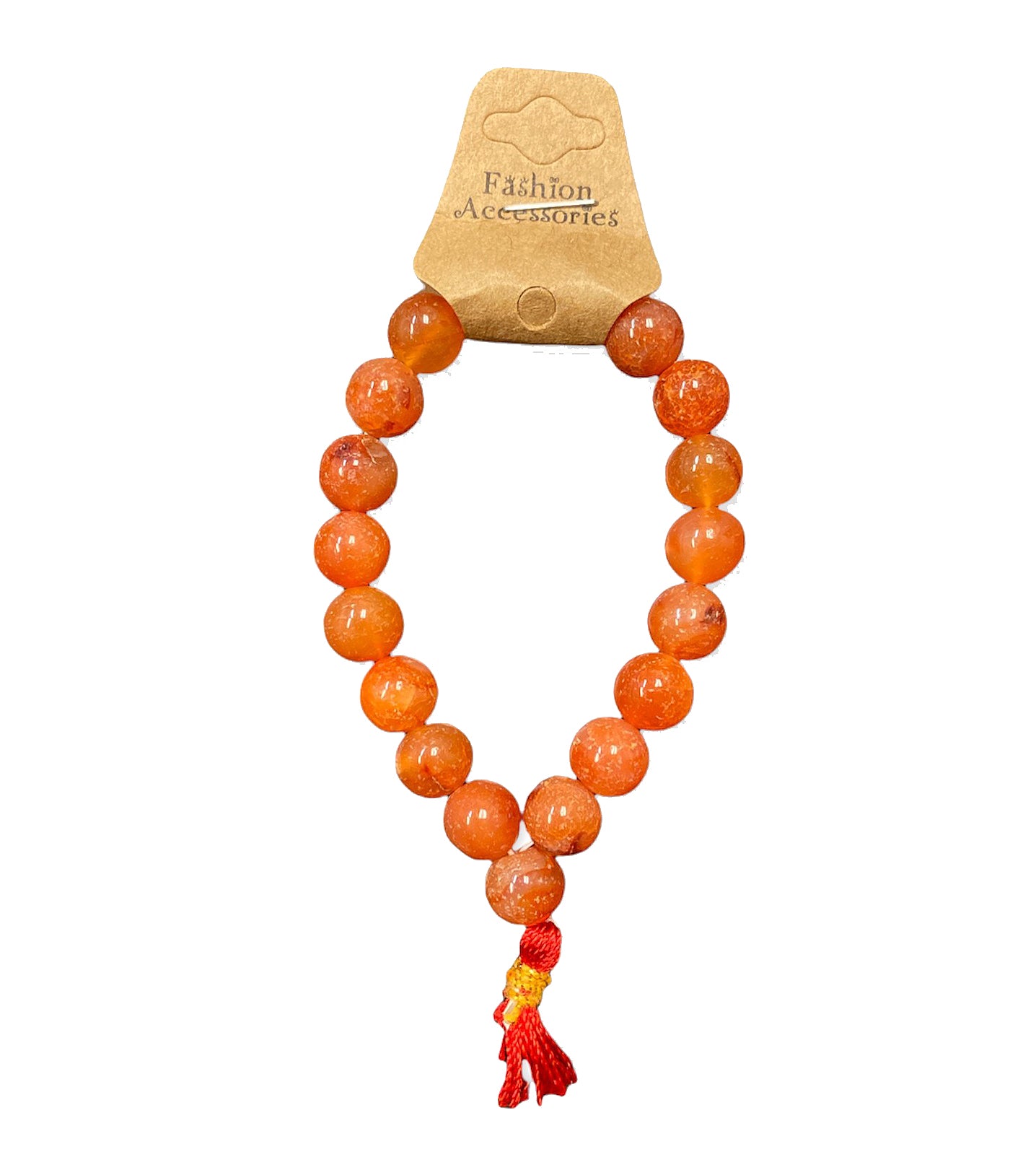 Pulsera de Canela Roja con Borlas - 10 mm 30 g - NUEVO 1021