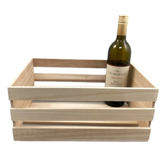 Natural Paulownia Wood Crate 14 x 10 x 6 inch deep - Fits a Basket Bag