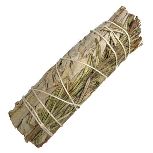 White Sage & Rosemary - 4 inch - Smudge Stick Bundle Wand