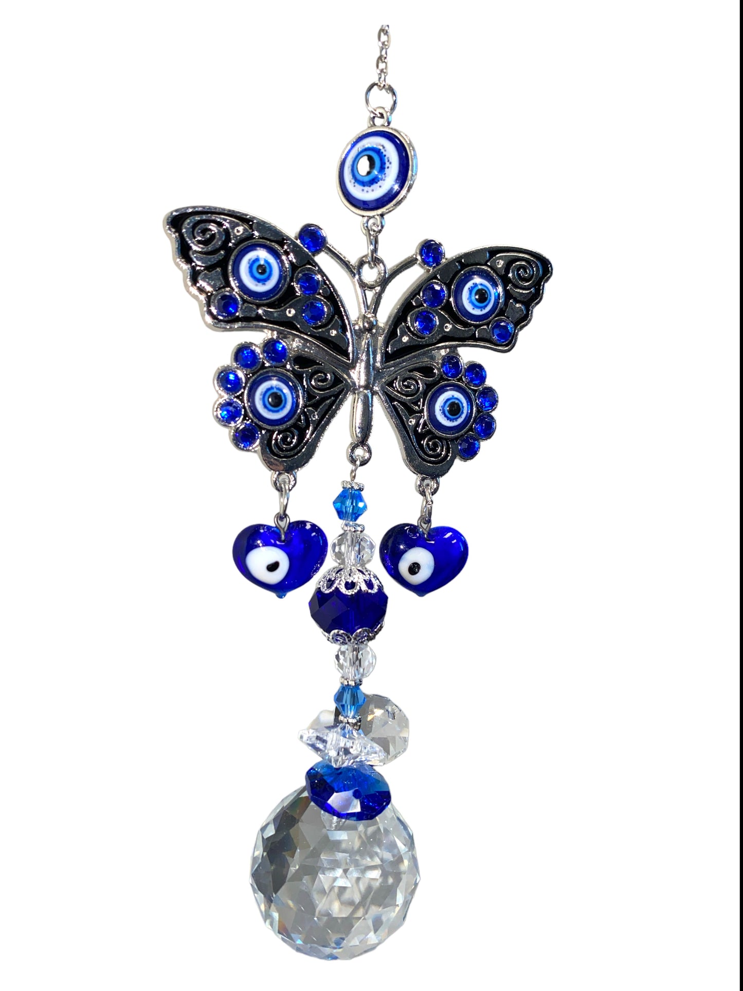 Percha de mariposa con forma de ojo malvado y bola de cristal K9 - Larga - 33 cm - China - NEW123