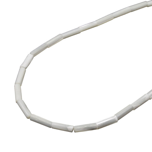 Natural White Shell Beads - Column - 4x8mm Weight:13Gram - Sold By Strand - NEW521