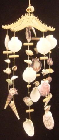 Campanilla de estrella de mar de 12 pulgadas con conchas y madera flotante, 28 L