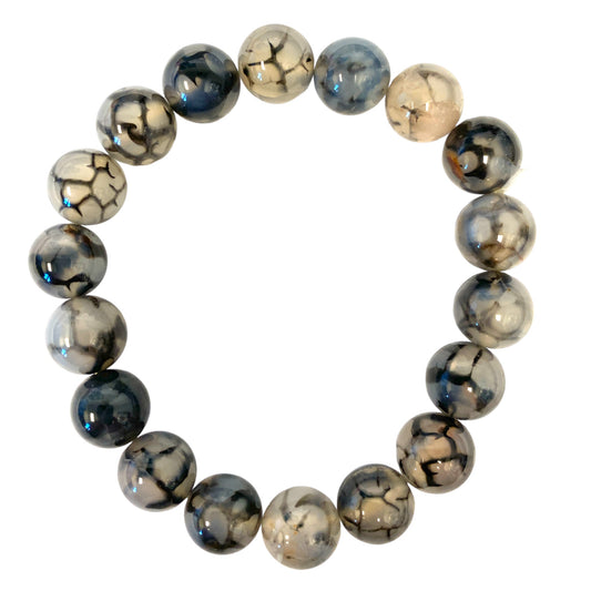 Pulsera de ágata de vena de dragón de 8 mm - 18 cm - China - NEW323