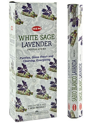 Hem White Sage Lavender - 20 Incense Sticks per inner box (Box of 6 Packs) - NEW624