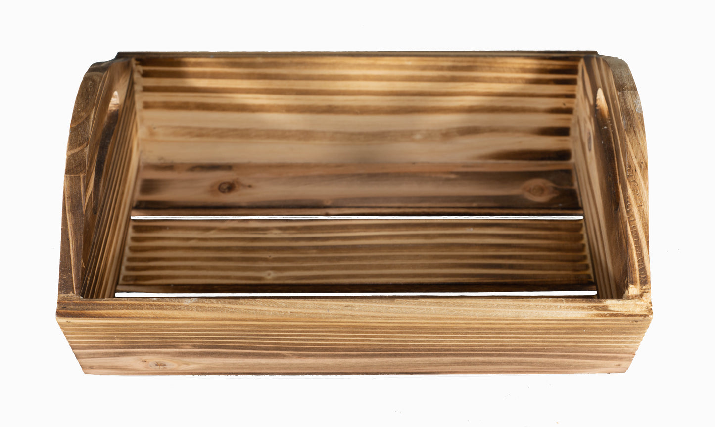 Brown Pine Wood Tray SMALL 11.5 x 9 x 4.5 inch @ deepest - Fits a 25 x 30 Basket Bag
