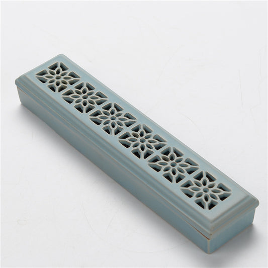 Porcelain Aromatherapy Box or Incense Gift handmade - Grey - 240x50x32mm - NEW324