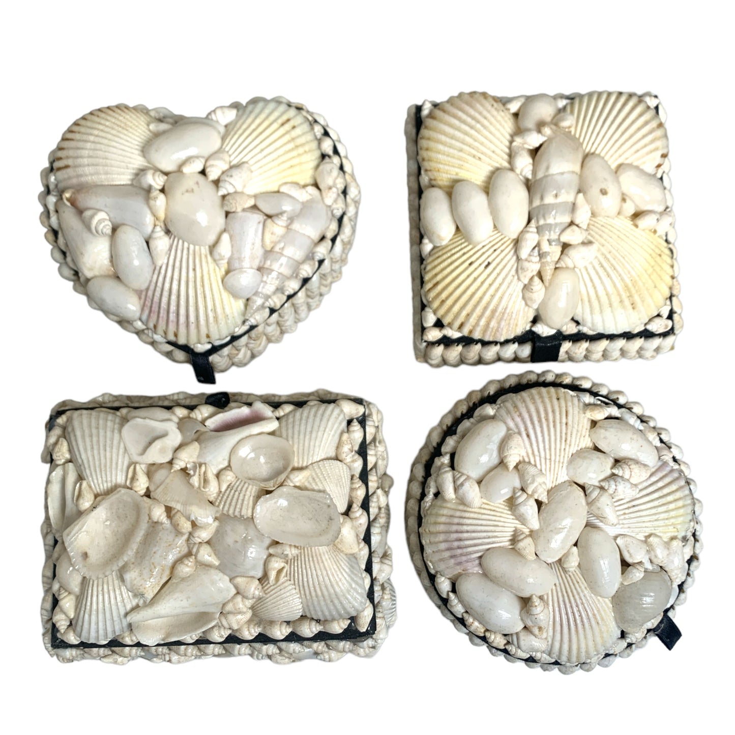 WHITE SHELL JEWEL BOX  3 inch - 4 SHAPES (order in 4's)