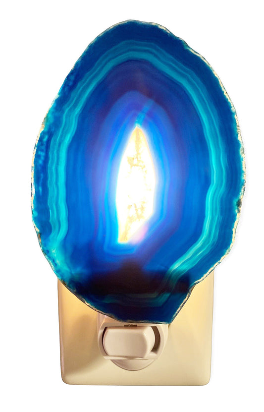 LUCES NOCTURNAS DE ÁGATA - Azul - 3,15 pulgadas + Rebanada - Sueltas sin embalaje