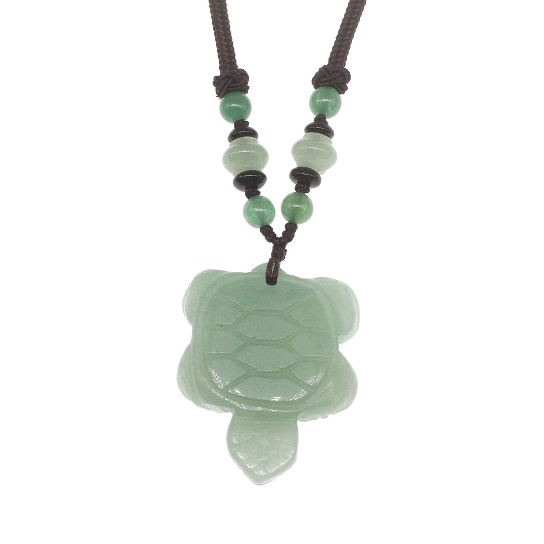 Collar con colgante de jade de tortuga - 42 x 32 x 6 mm - Largo 32 pulgadas - 24 g - NUEVO 1021