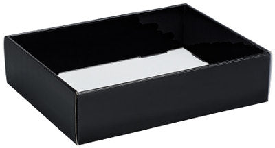 Caja decorativa negra con bandeja - 12 x 9 x 3 pulgadas (pedido en paquetes de 6) (48)
