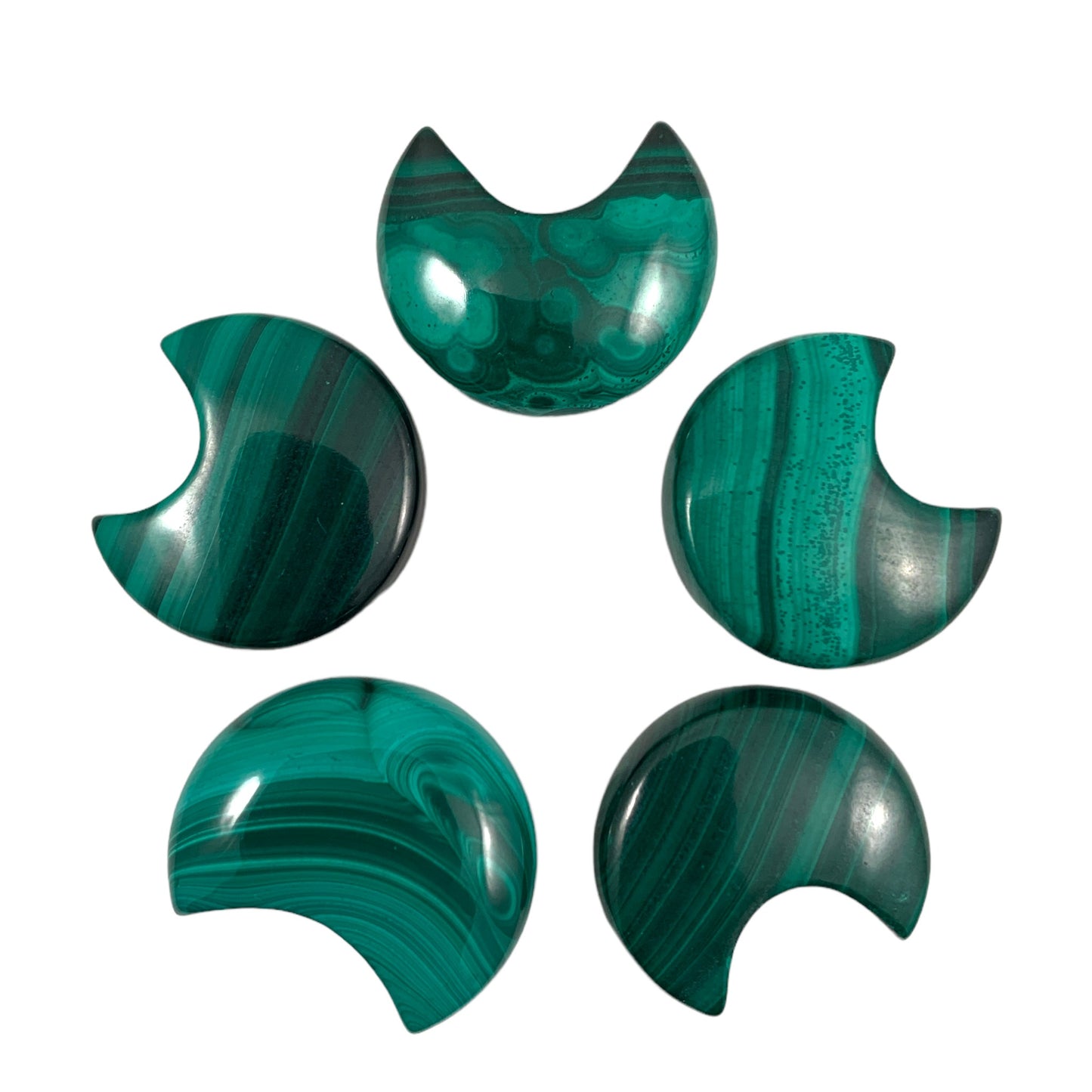 Malachite Crescent Moon - 23mm - China - NEW123