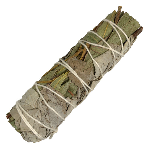 White Sage & Eucalyptus Smudge Stick - 4 inch