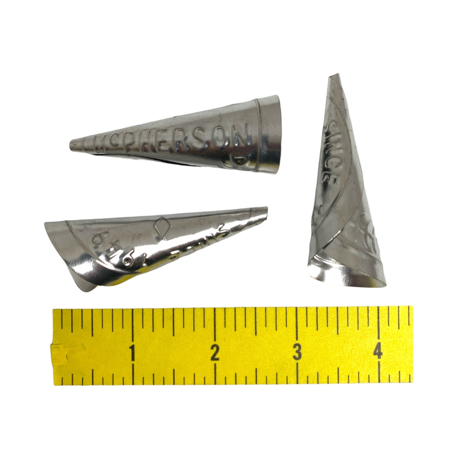 PK/100 - 2.5 inch 64mm - McPherson Jingle Cones Silver - Large Adult Cones - India - NEW523