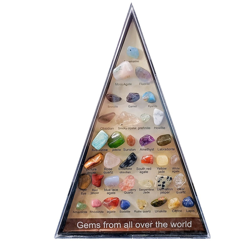 Bandeja triangular de piedras preciosas del mundo, color marrón - NUEVO 523