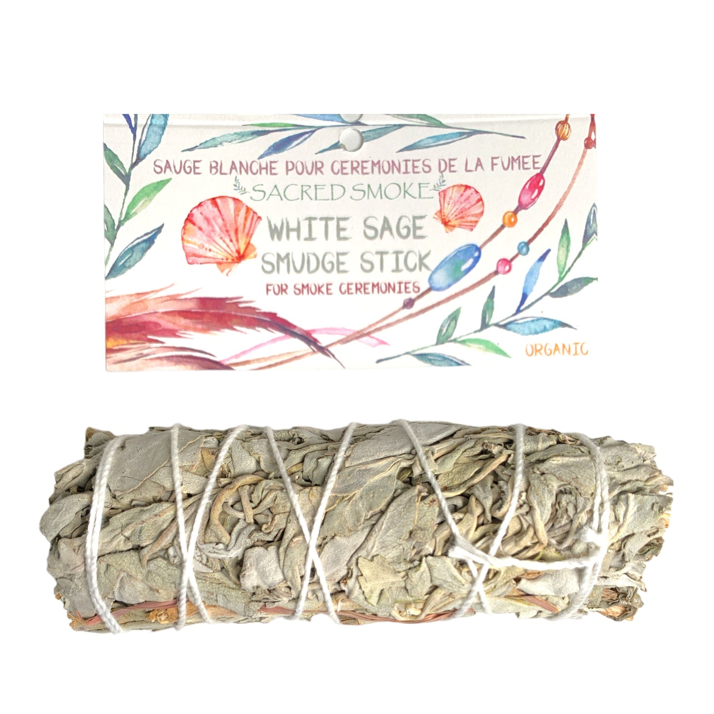 White Sage 4 inch Smudge Stick With Header