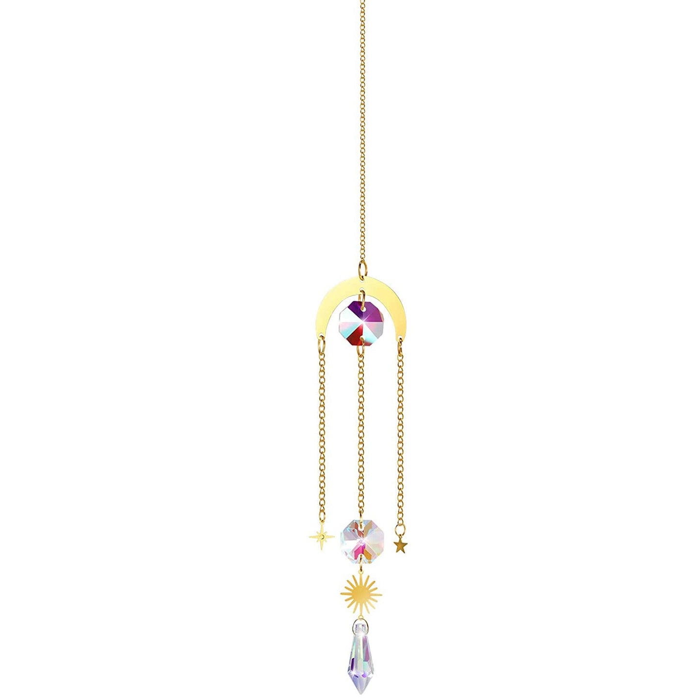 K9 Aura Crystal Hanger Crescent Moon Stars Sun Brass Color Twinkle Hanger - Long inch - China - NEW911