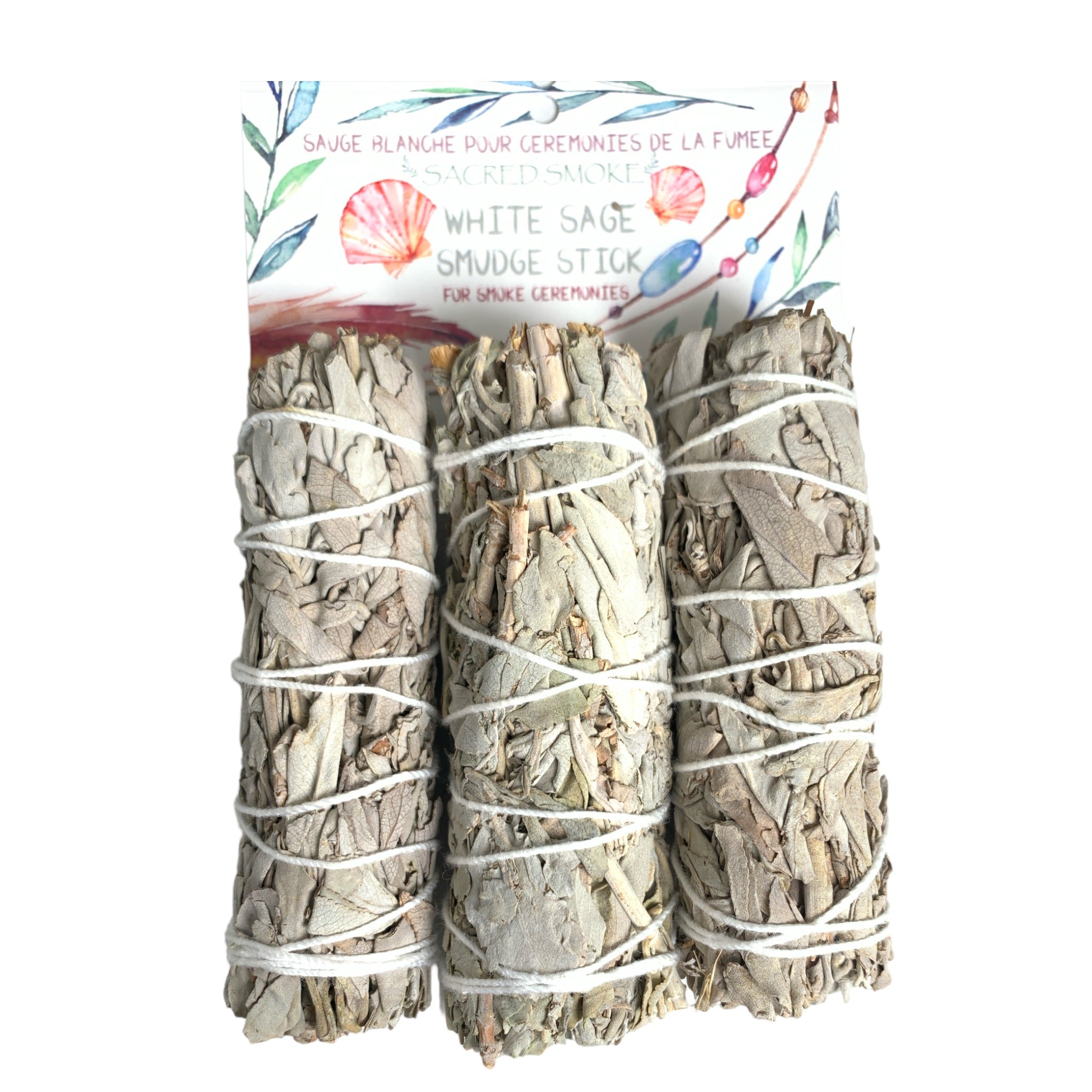 Pack of 3 White Sage 4 inch Smudge Sticks With Header – BambooBlinds.ca