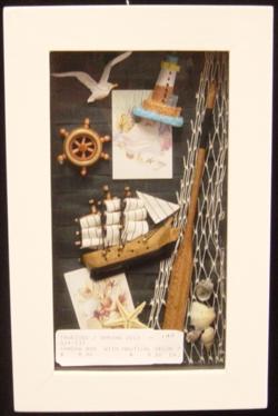 SHADOW BOX  WITH NAUTICAL DECOR 7 W x 11 inches