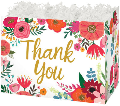 Thank You Flowers Basket Box - Small - 6 3/4 x 4 x 5 inches deep (order in 6's)