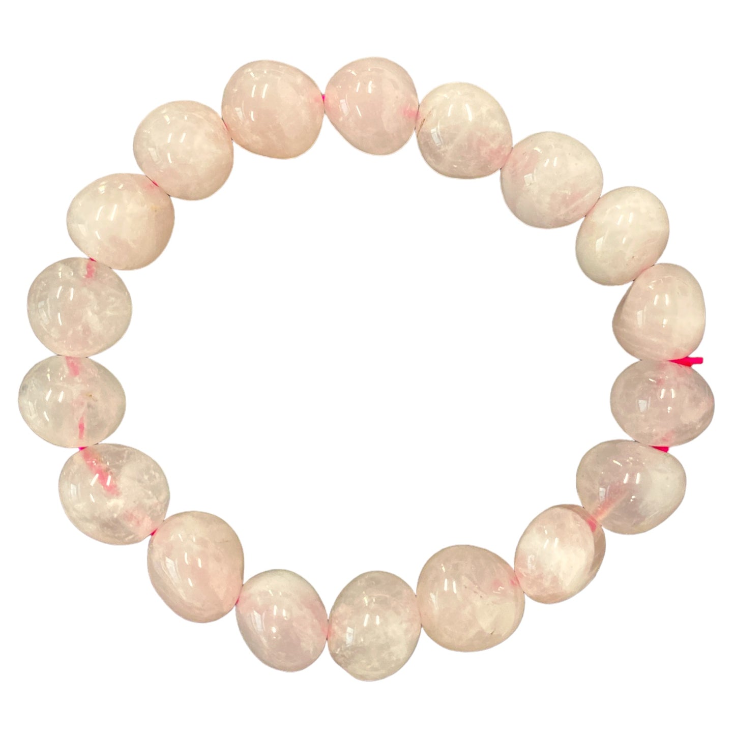 Rose Quartz  - 10-12 mm Free Form Bead Bracelet - 7 inch - China - NEW1223