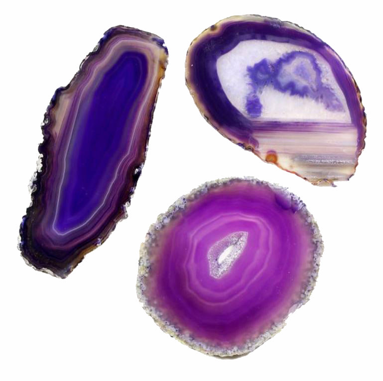 Agate Slices Purple - Grade A Size #3 - 3.5 x 2.75 inch -  9 to 12cm x 7 to 9cm - NEW1121