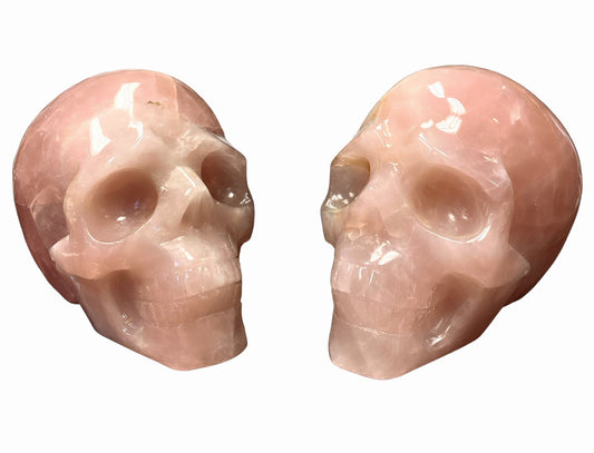 SKULL - Rose Quartz - Large 4.5 inch - China - NEW722