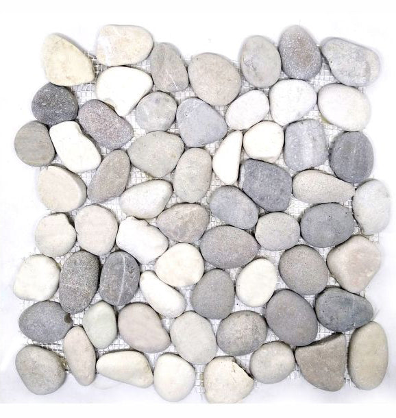 Natural Cream Grey & Tan Pebbles Interlocking Tiles - 30 x 30cm - 11 per case