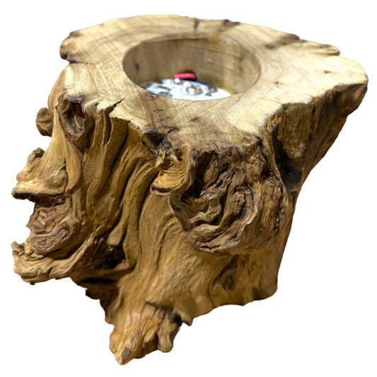 LED Colored Lamp Base - 3 inch - Driftwood - USB Plug - China - NEW323