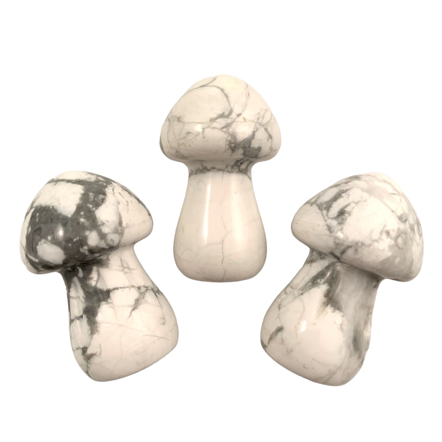 Mushrooms SMALL White Howlite - 35mm - Price Each - China - NEW722