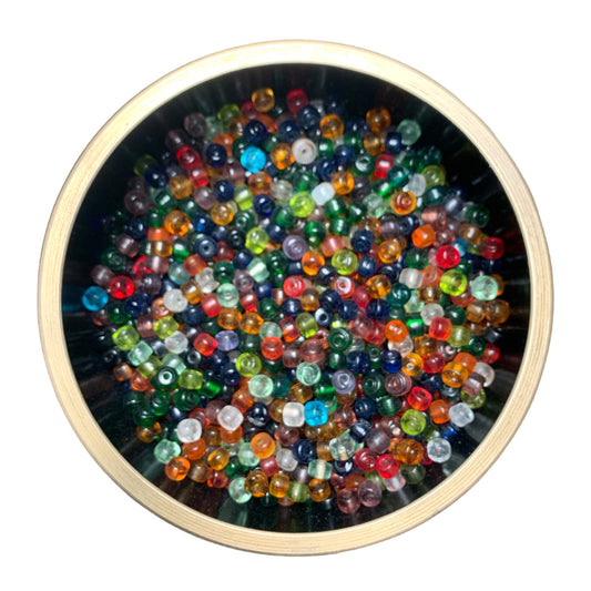 6x4mm Glass Crow Beads Translucent - 100g bag - NEW523