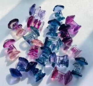 Double Mushroom Fluorite - 18 mm - Micro Collection Hand Carved in China - NEW922