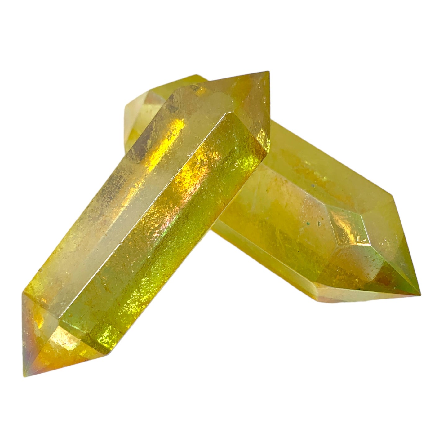 Clear Quartz Aura Yellow - 3-4 inch - Price per gram - NEW423 - Double Terminated Polished Points