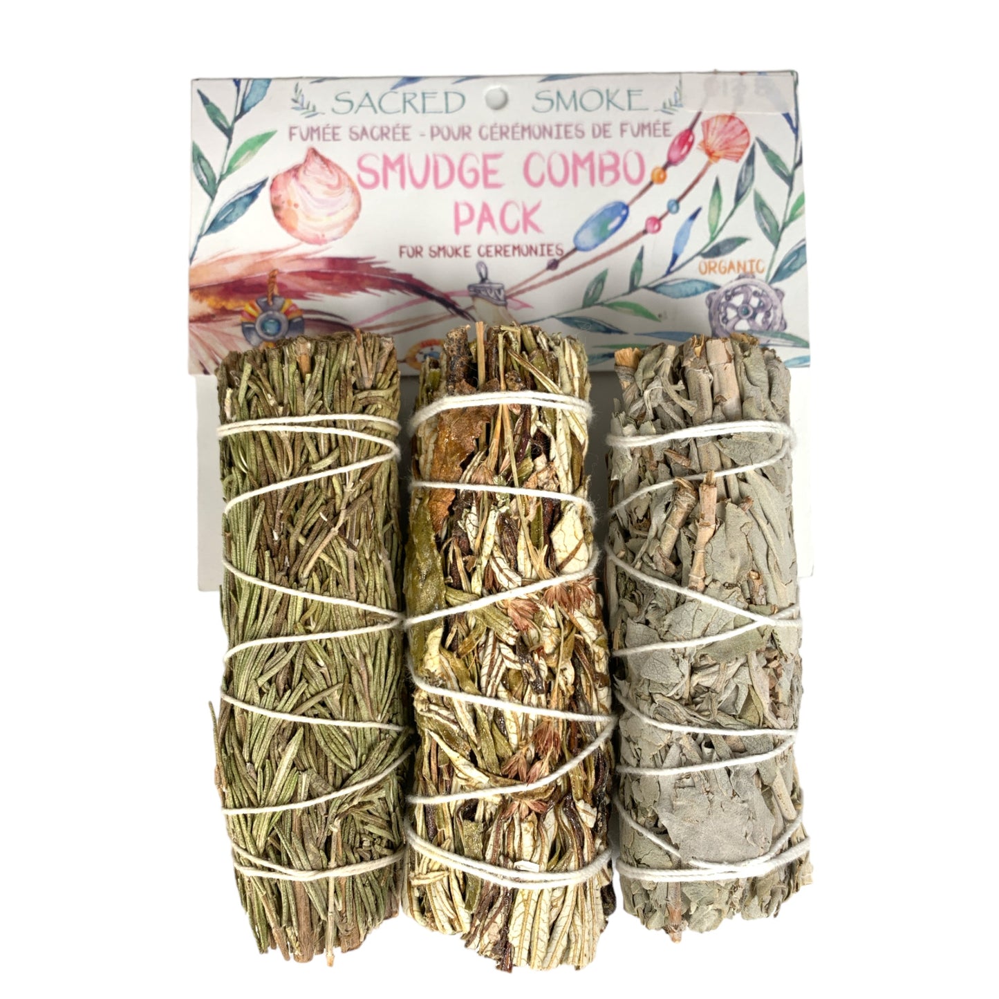 Pack of 3 Assorted Smudge Sticks - White Sage - Juniper - Lite Yerba Santa