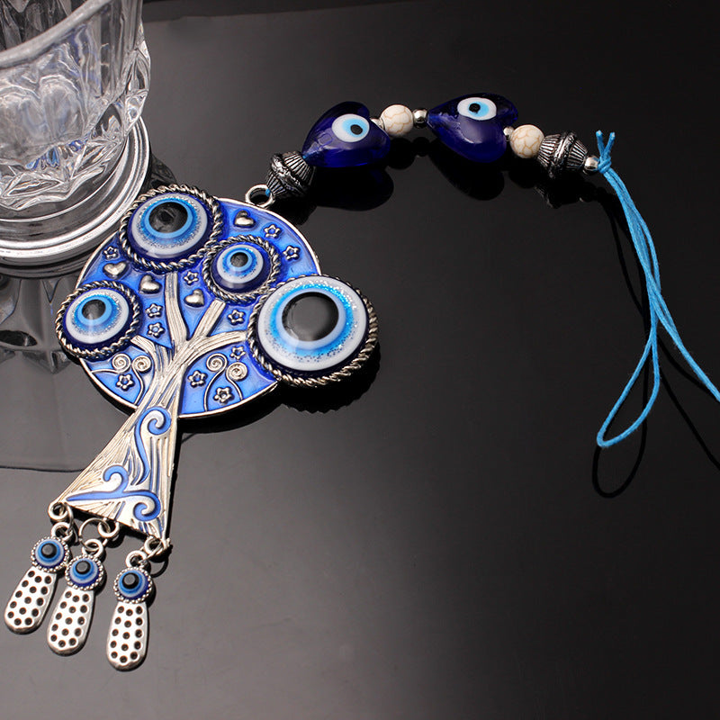 Evil Eye Hanger with 8 Blown Glass Eyes & Tree of Life - Long - 11.5 inch 29.5cm - China - NEW123