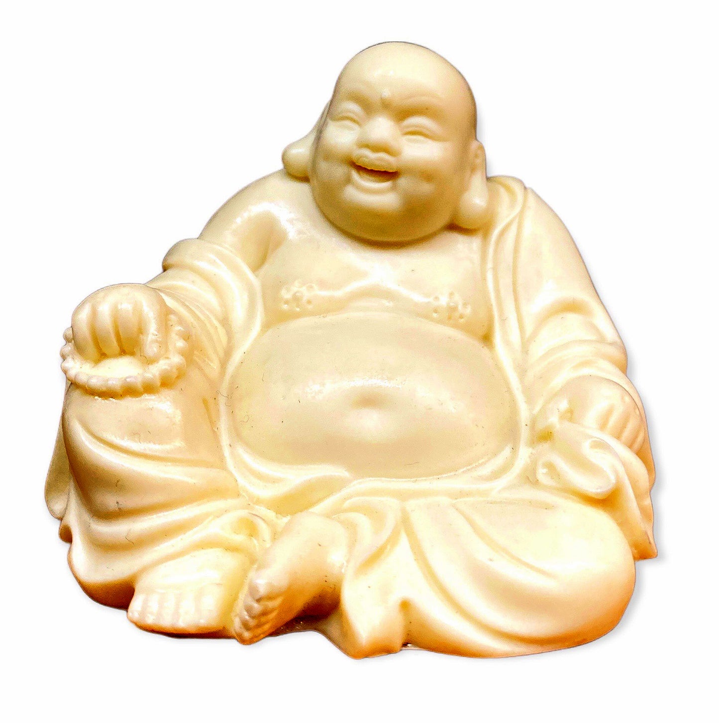 Sitting Fat Buddha Carved of Ivory Nut - 4 inch - 10cm - China - NEW1022