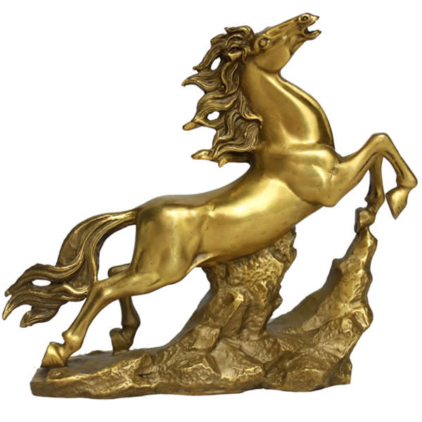 Sculpture Home Decor - Brass Horse Antique Gold color plated - 165x45x150mm - NEW521