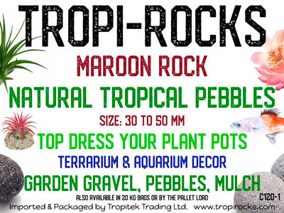 Maroon Pebbles 30-50 MM - Medium PB2 JAR