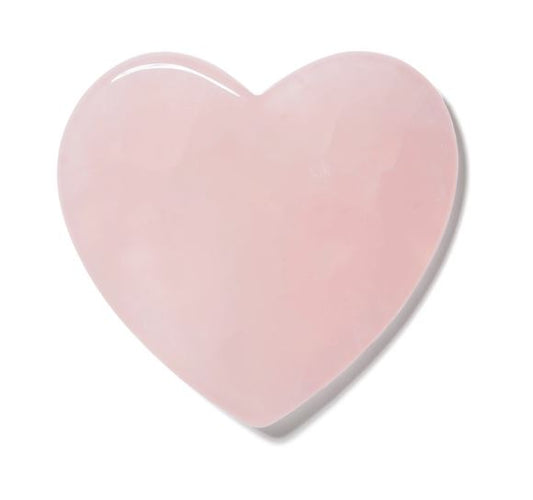 HEART Gua Sha Coaster - ROSE QUARTZ 75x75x5mm - China - NEW523