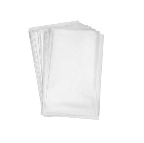 Pack of 100 2.5 x 10.5 inch CELLO FLAT BAGS - CLEAR - 1.2 mil - Bopp