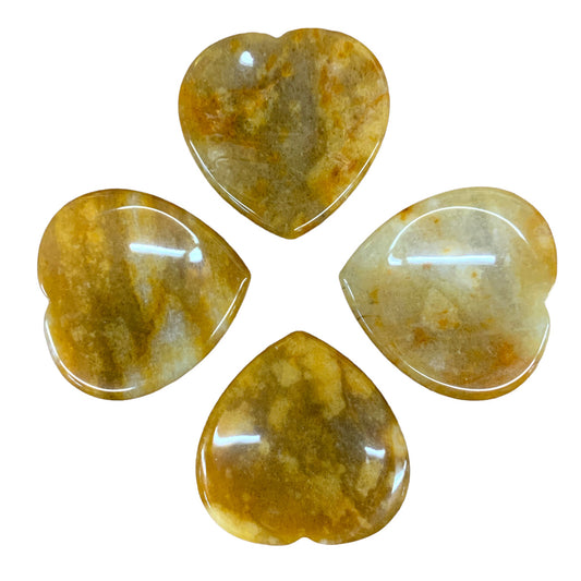 GOLDEN QUARTZ Heart Worry Stones - 40mm - China - NEW722