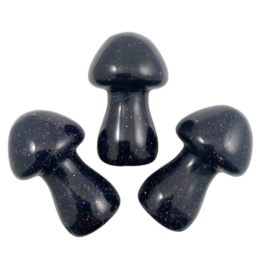 Mushrooms SMALL BLUE GOLDSTONE - 35mm - Price Each - China - NEW722