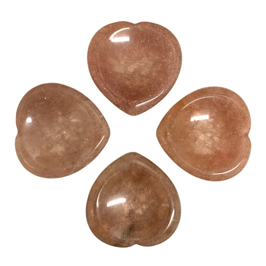 Strawberry Quartz STONE Heart Worry Stones - 40mm - China - NEW722