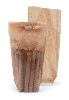 Pack of 100 - 2 5/8 x 1 7/8 x 10 1/4 (120 x 260) - Large Kraft back Clear Bags with Hard Bottom (10 per master case)