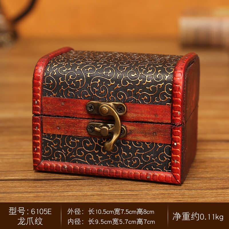 Wooden Box with Metal Latch - 4.13 x 2.93 x 3.14 inch or 10.5 x 7.5 x 8cm - Growth Vine - China - NEW123